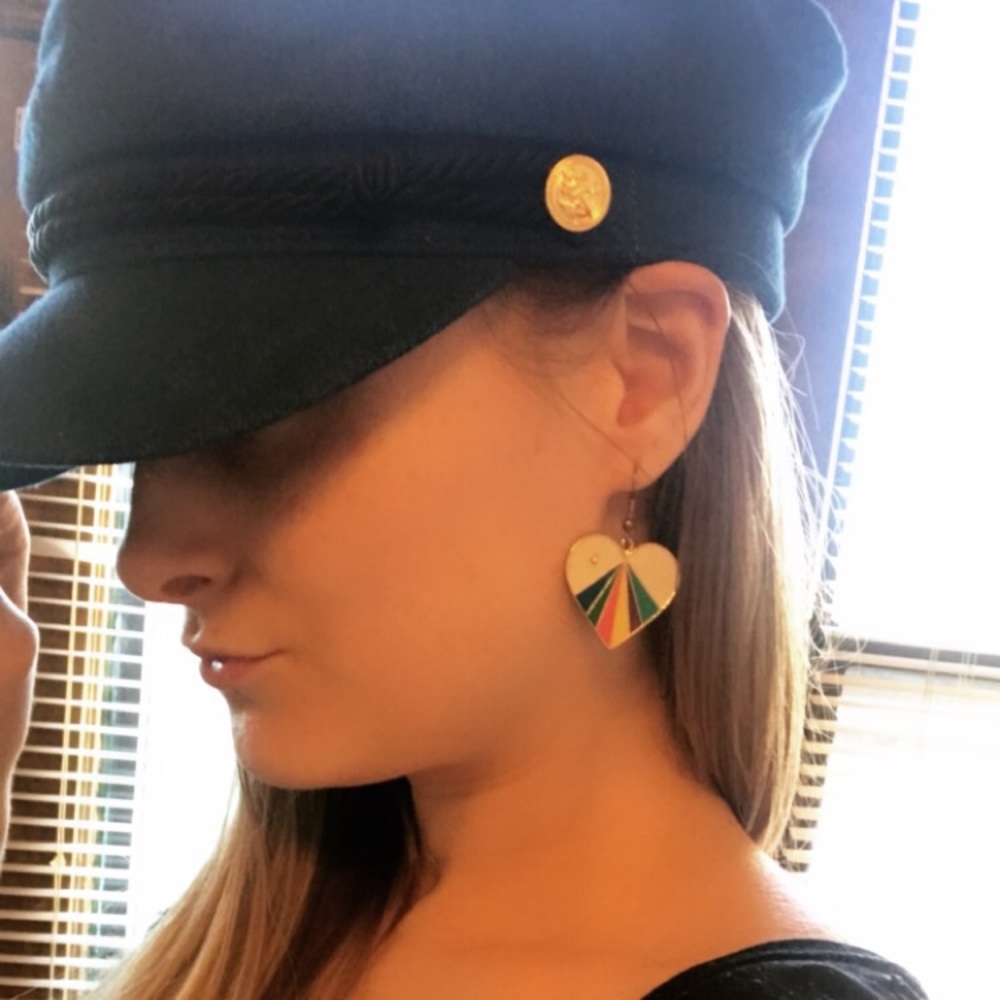 Multicolor Heart Earrings - Picture 2 of 3